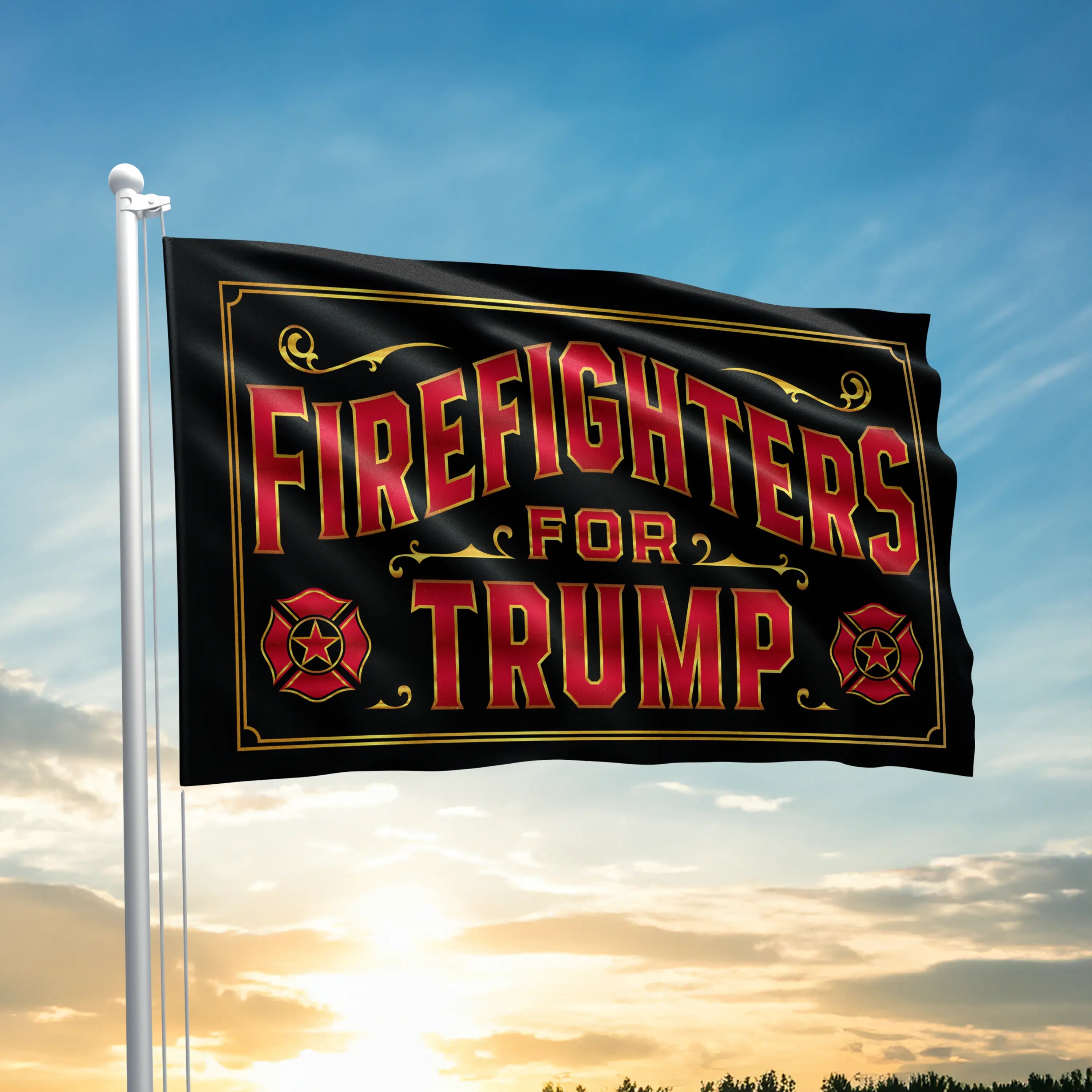 Firefighters For Trump - Flag I Love My Freedom