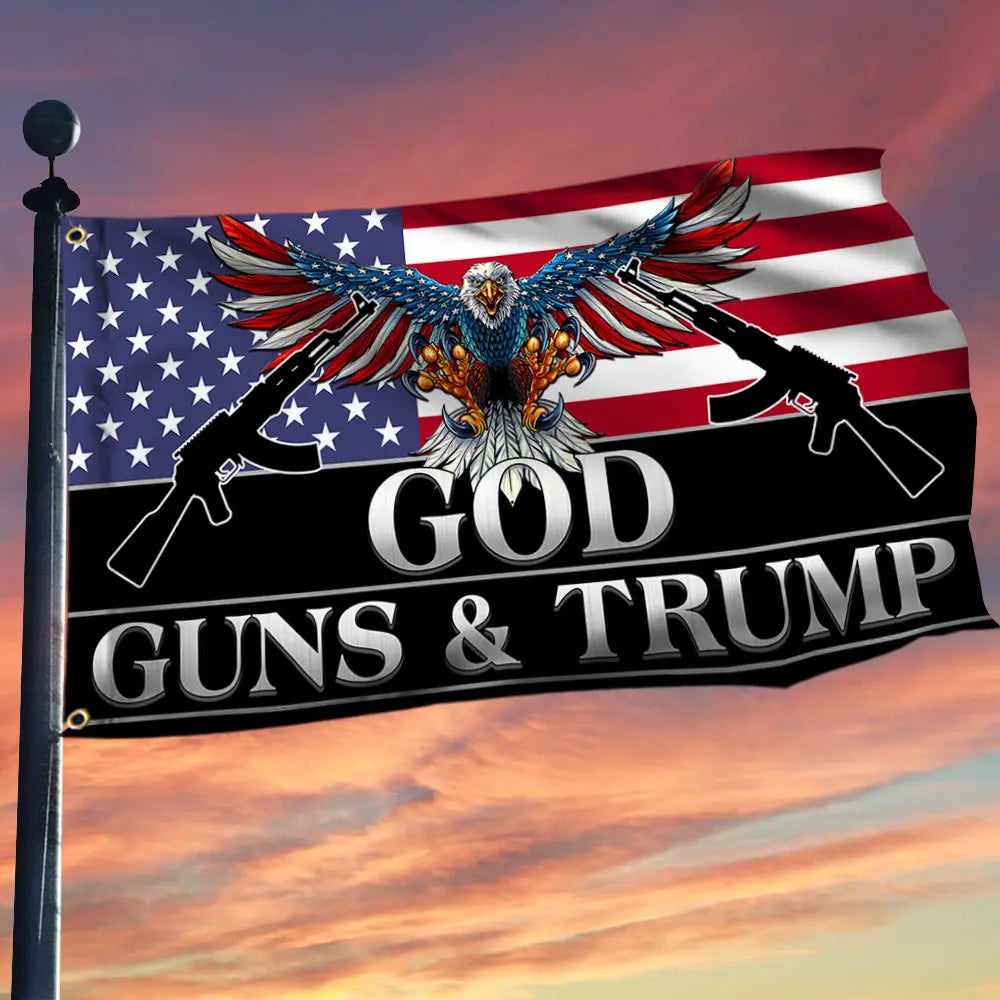 God Guns & Trump Flag - 1026 I Love My Freedom