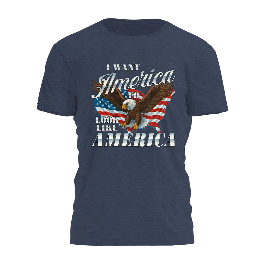 I Want America - Vintage Eagle Tee - 4130 I Love My Freedom