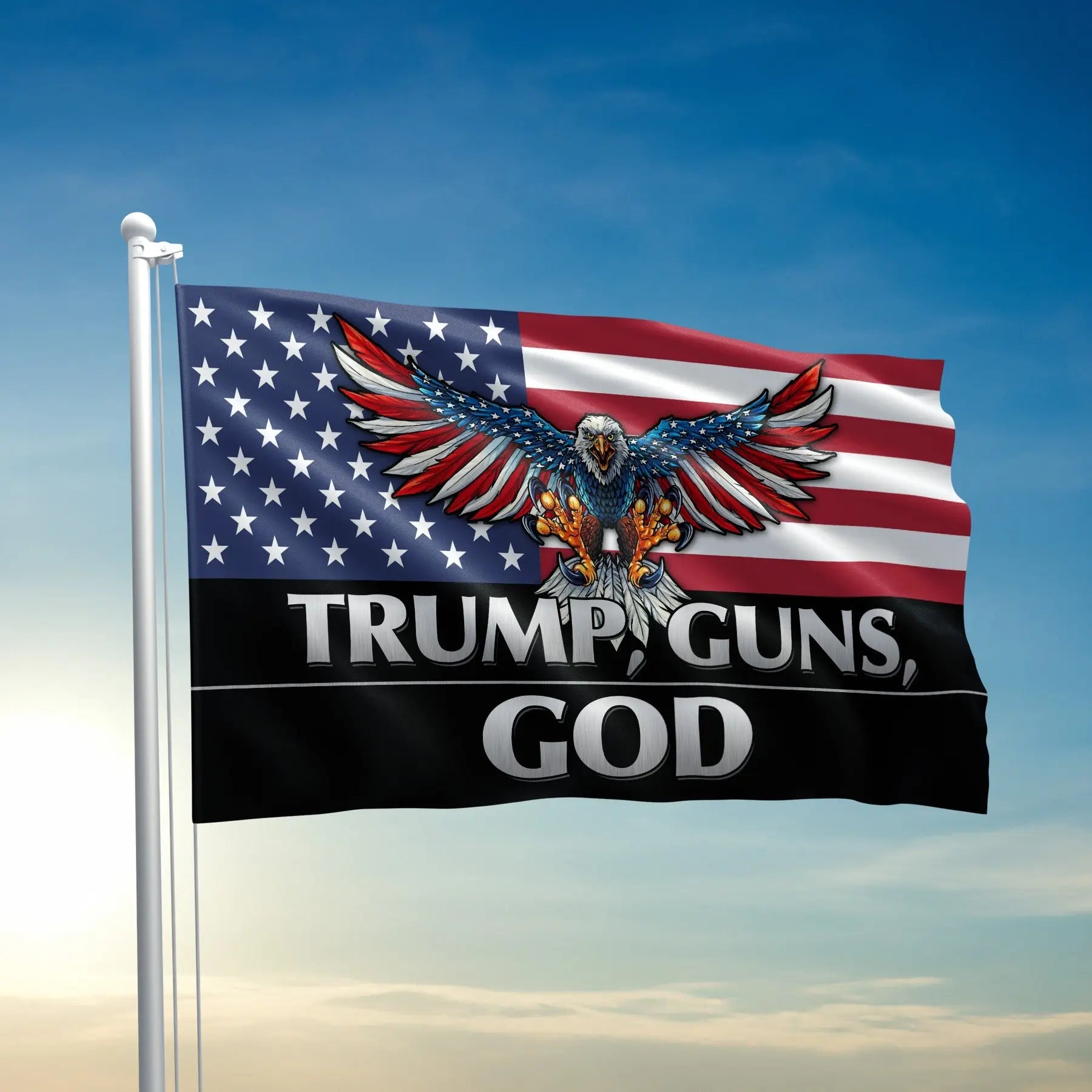 Trump Guns God Flag - 2695 I Love My Freedom