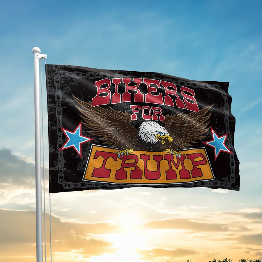 Bikers For Trump Eagle Flag I Love My Freedom