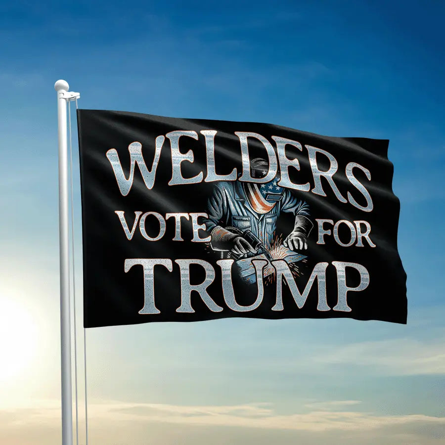 Welders For Trump Flag I Love My Freedom