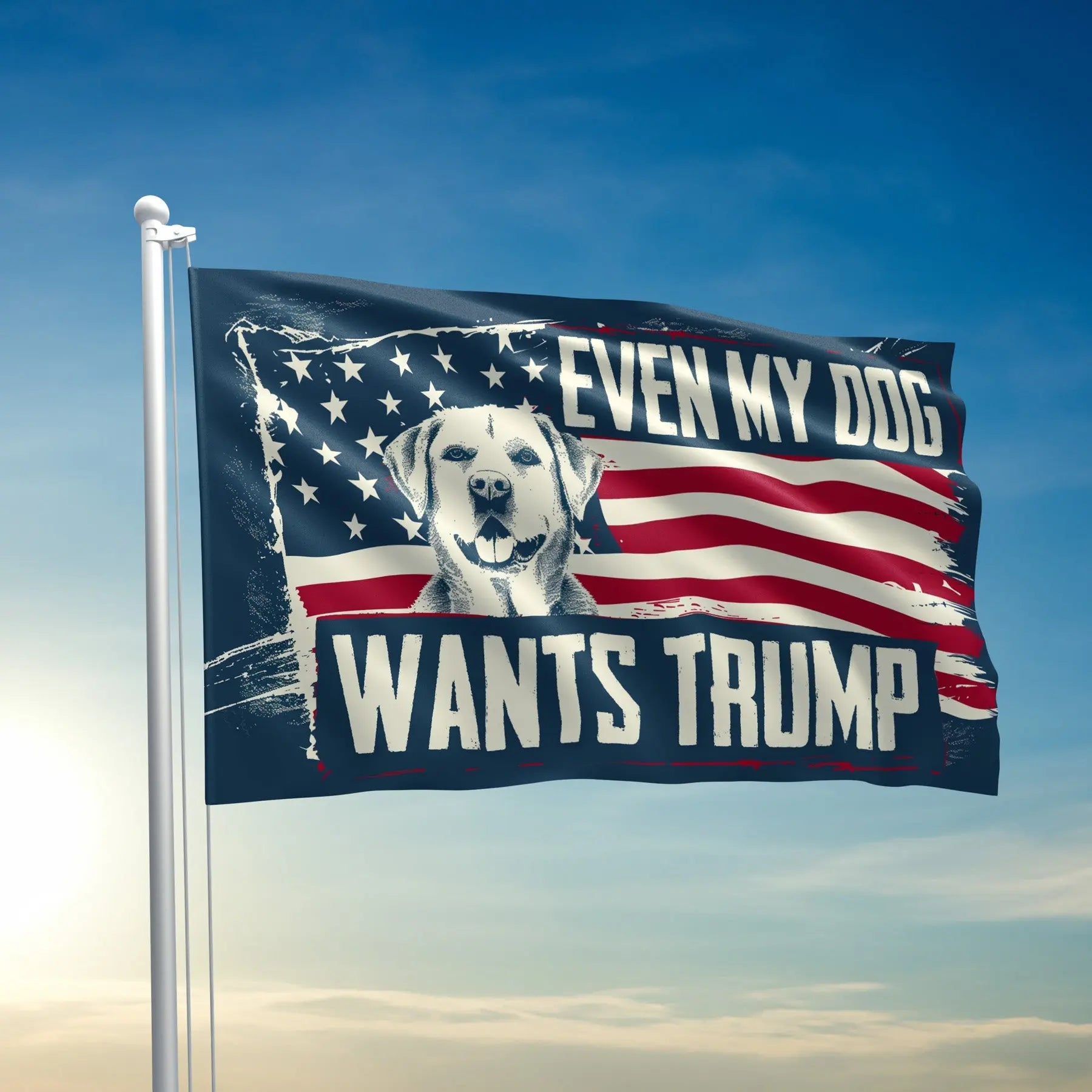 Even My Dog Wants Trump Flag 2 I Love My Freedom