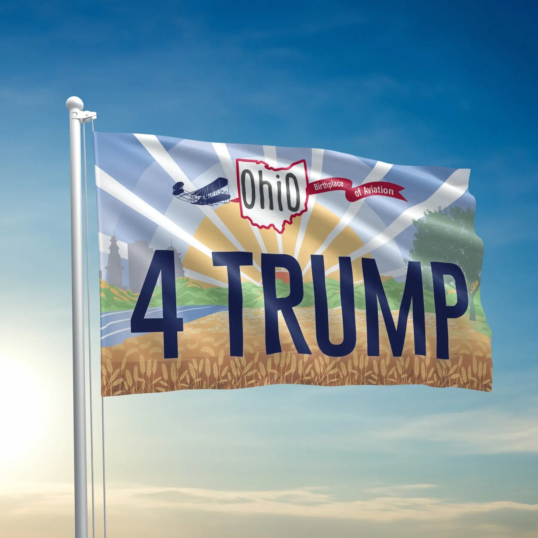 Ohio For Trump Flag I Love My Freedom