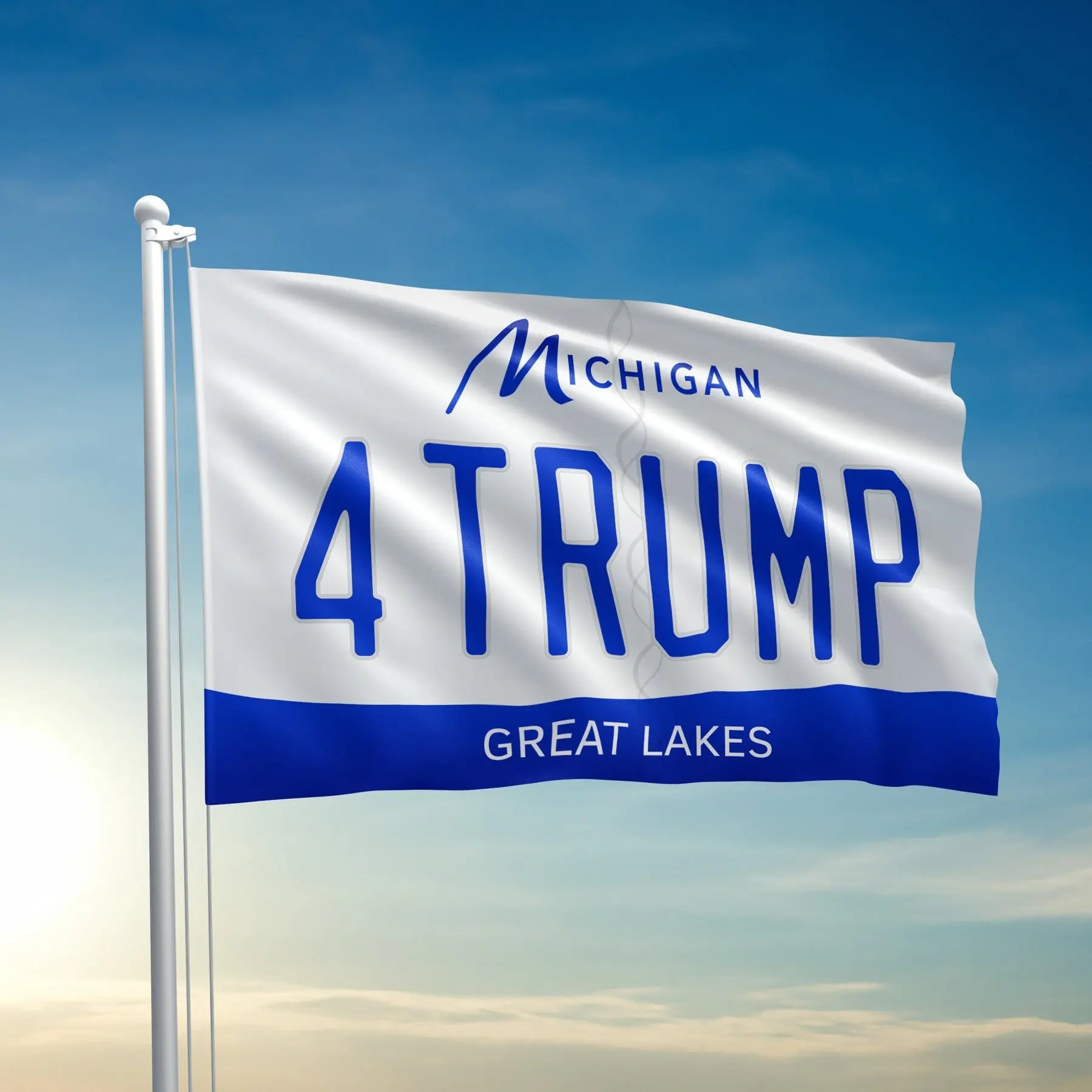 Michigan For Trump Flag I Love My Freedom