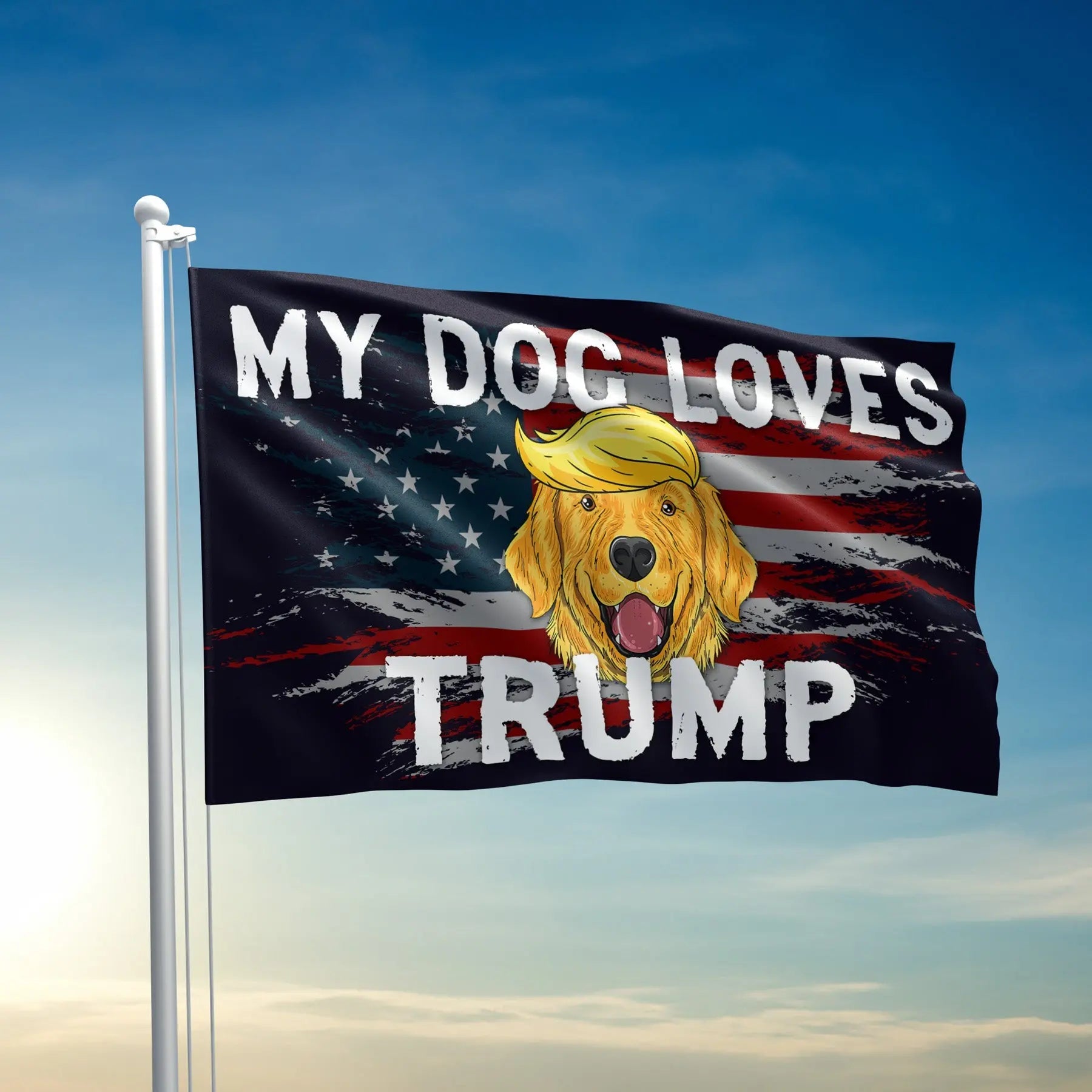 My Dog Loves Trump Flag I Love My Freedom