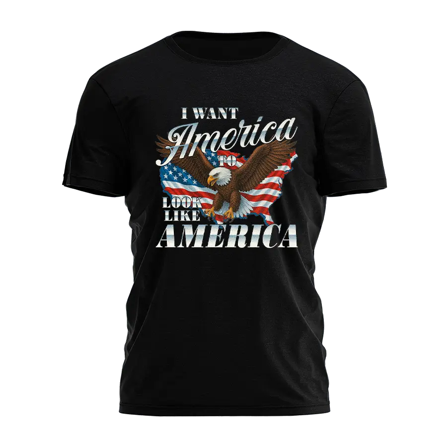 I Want America - Vintage Eagle Tee - 4130 I Love My Freedom