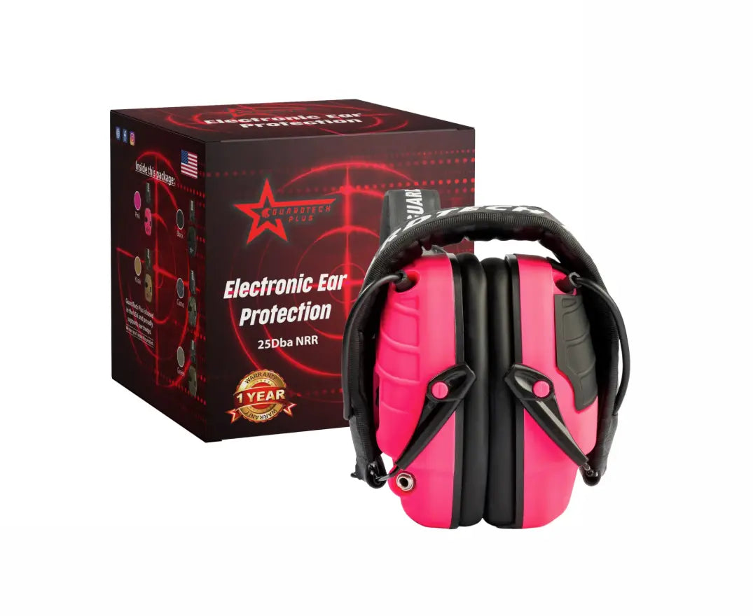 GuardTech Plus Shooting Headphones ( PInk) – 25dB Noise Reduction for Ultimate Hearing Protection GuardTech Plus