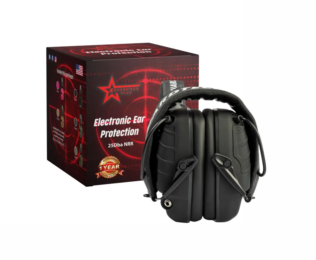 GuardTech Plus Shooting Headphones (Black) – 25dB Noise Reduction for Ultimate Hearing Protection GuardTech Plus