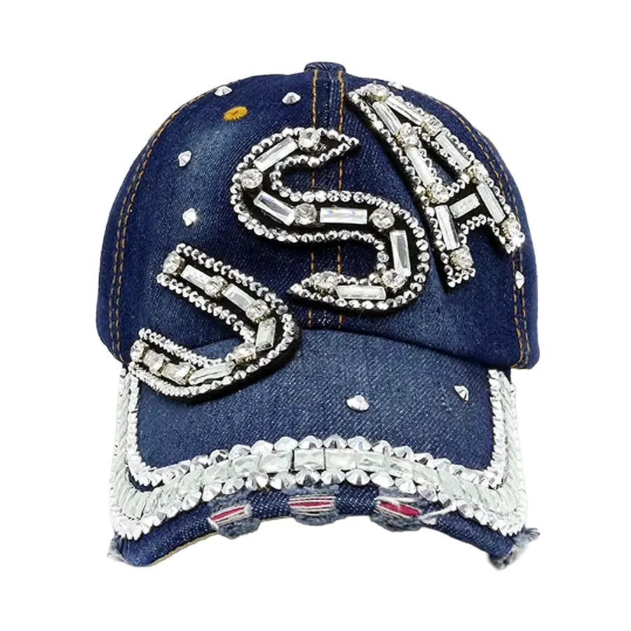 USA Bedazzled Hat - 3989 I Love My Freedom