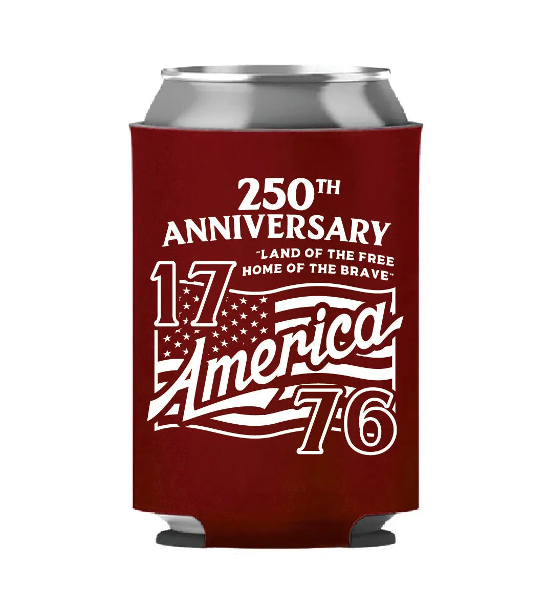 250th Anniversary Red Koozie - 4698 I Love My Freedom