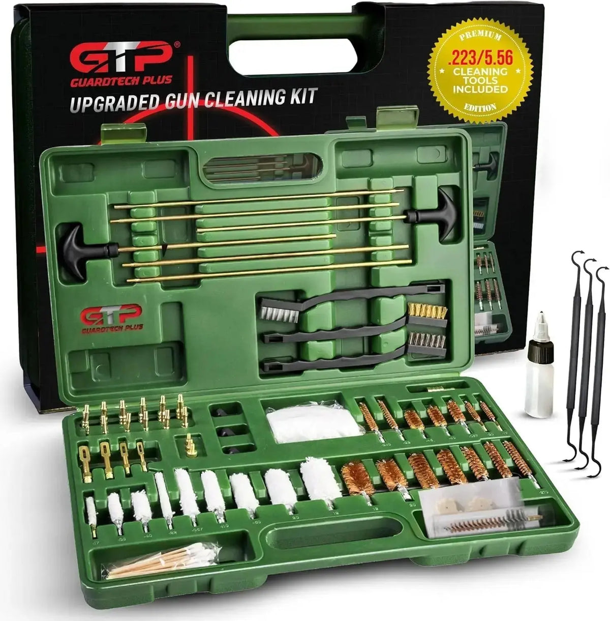 Remove carbon buildup AR-15 with GuardTech .223 and 5.56 gun cleaning kit