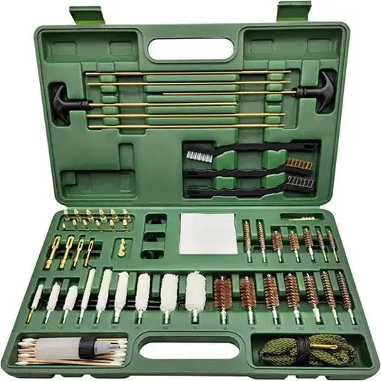 Gun cleaning kit with essential firearm maintenance tools