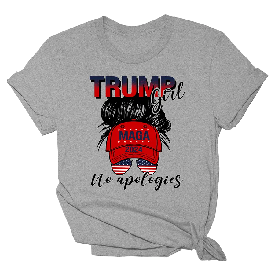 Trump Girl No Apologies Tee - 1408 I Love My Freedom