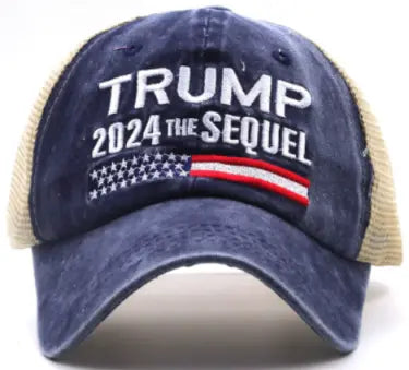 2024 "The Sequel" Mesh Trucker Hat (Navy) - 5401 I Love My Freedom