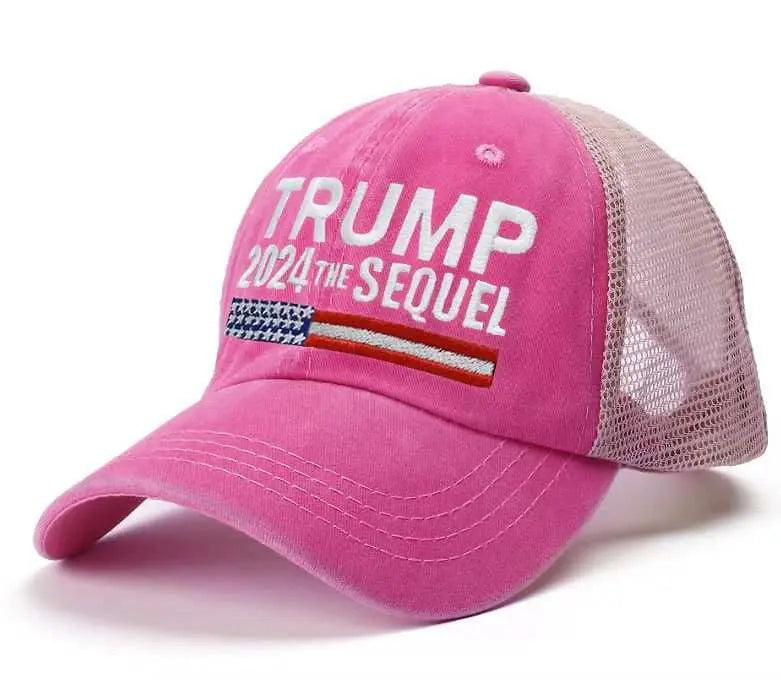 2024 "The Sequel" Mesh Trucker Hat (Pink) - 3497 I Love My Freedom