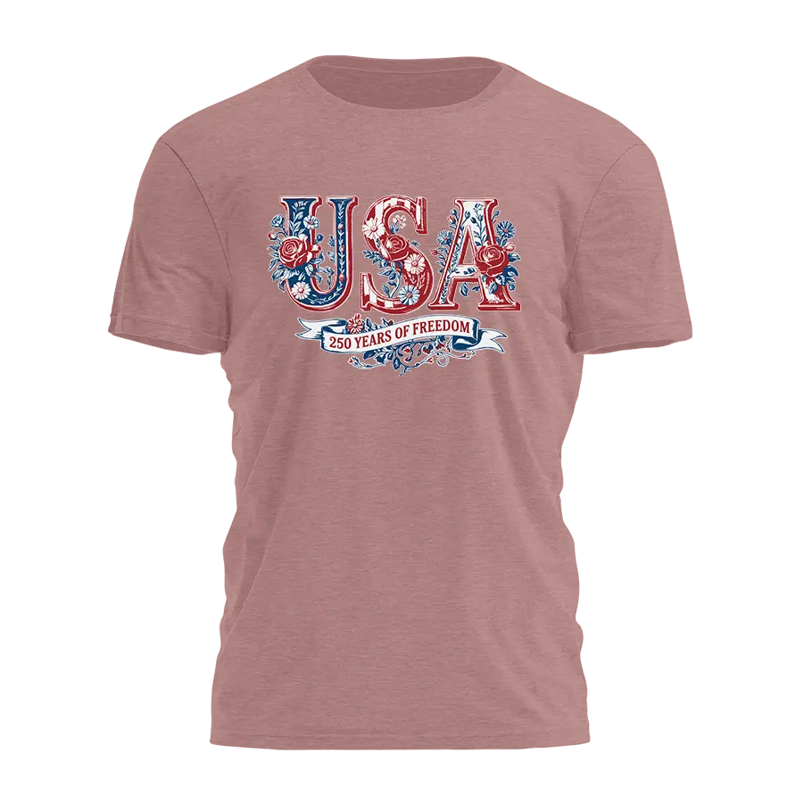 Floral 250th Tee - 4676 I Love My Freedom