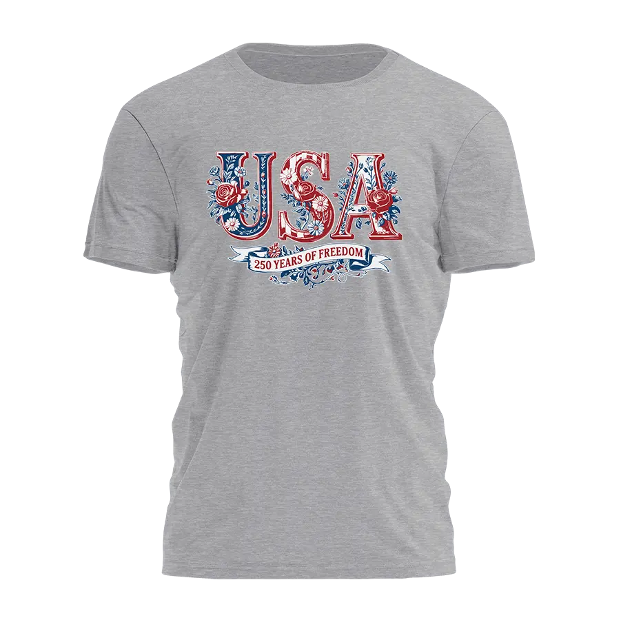 Floral 250th Tee - 4676 I Love My Freedom