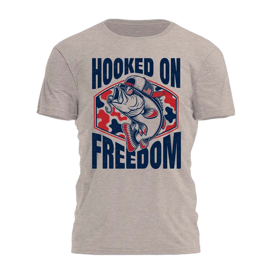 Hooked On Freedom Tee - 4828 I Love My Freedom