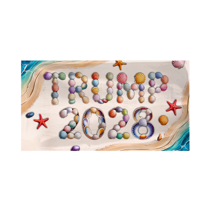 Trump 2028 Seashells Beach Towel - 3831 I Love My Freedom