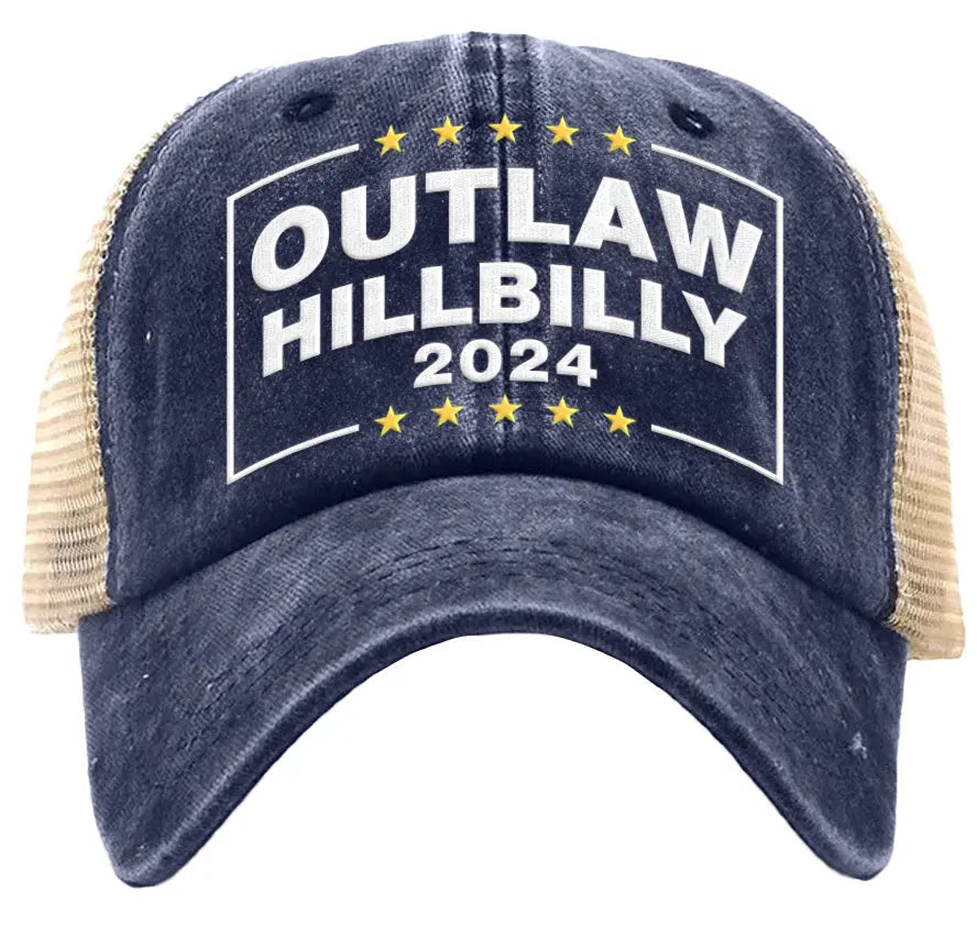 Outlaw Hillbilly 2024 - Navy Trucker Hat - 2817 I Love My Freedom