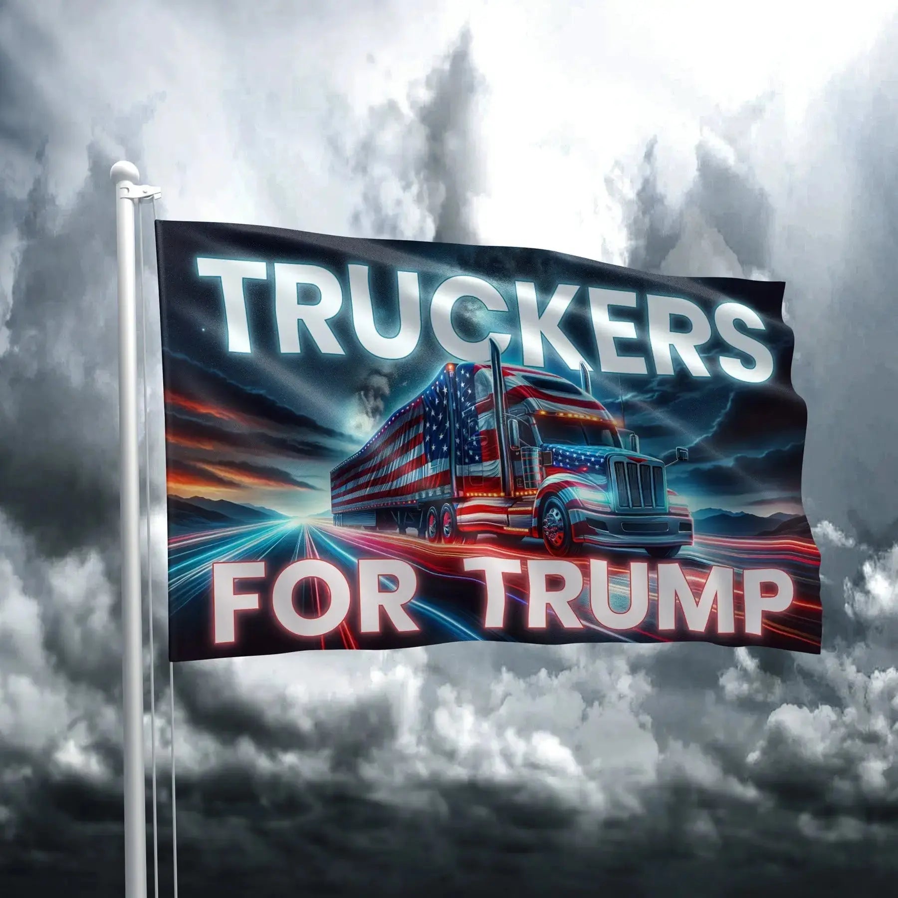 Truckers For Trump Flag 4 - 1872 I Love My Freedom
