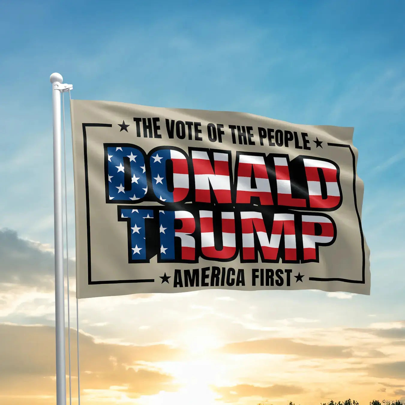 The Vote Of The People - Donald Trump Flag - 2626 I Love My Freedom
