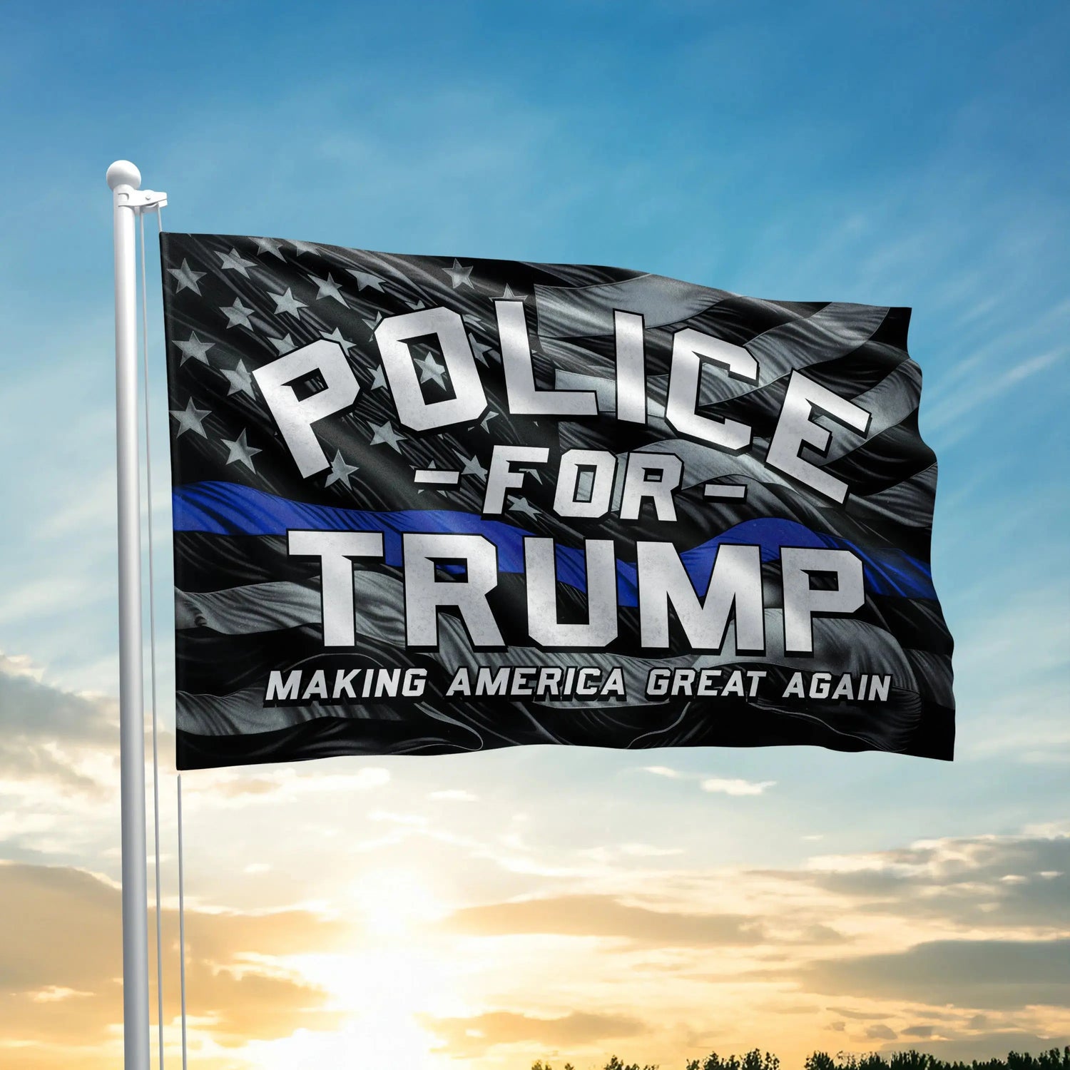Police For Trump Flag I Love My Freedom