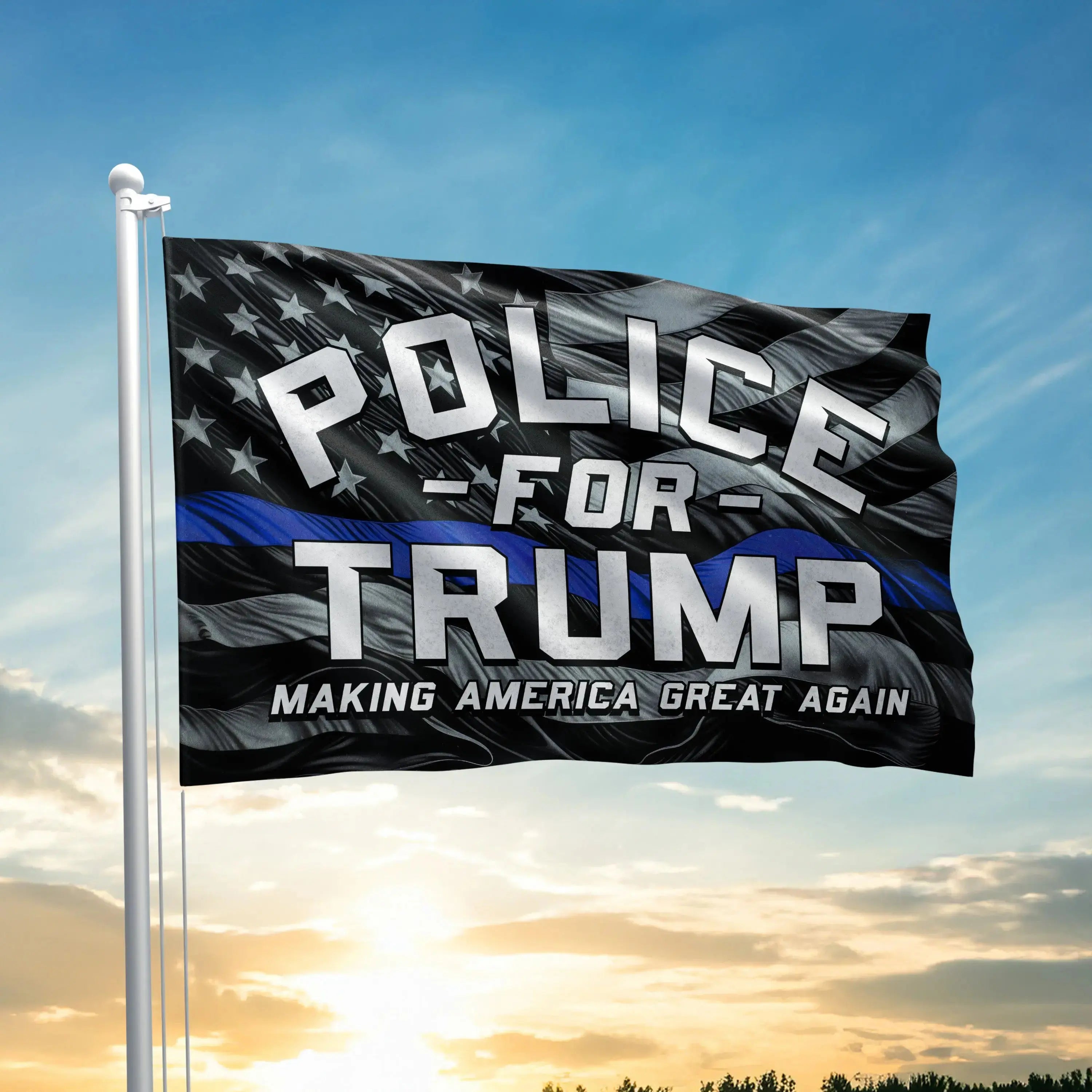 Police For Trump Flag I Love My Freedom