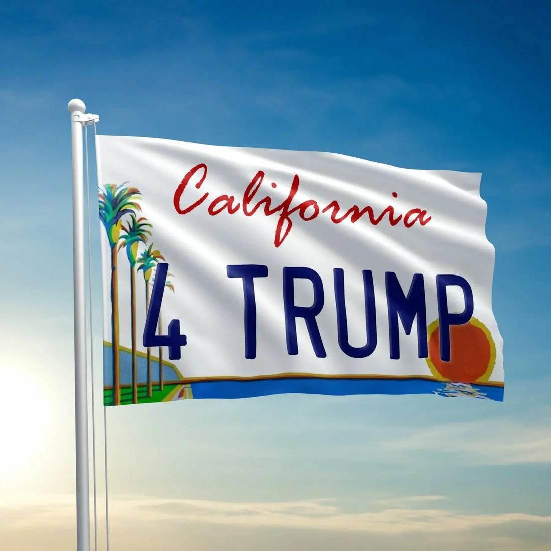 California For Trump Flag I Love My Freedom