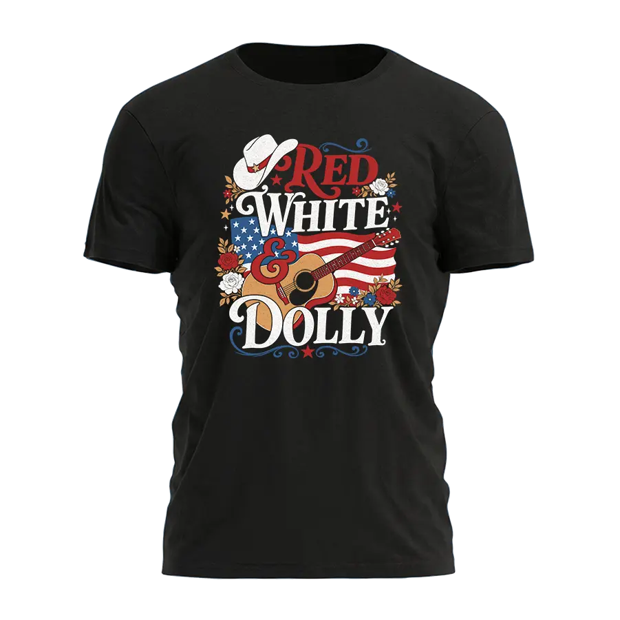 Red White &amp; Dolly - Floral Tee - 5067 I Love My Freedom