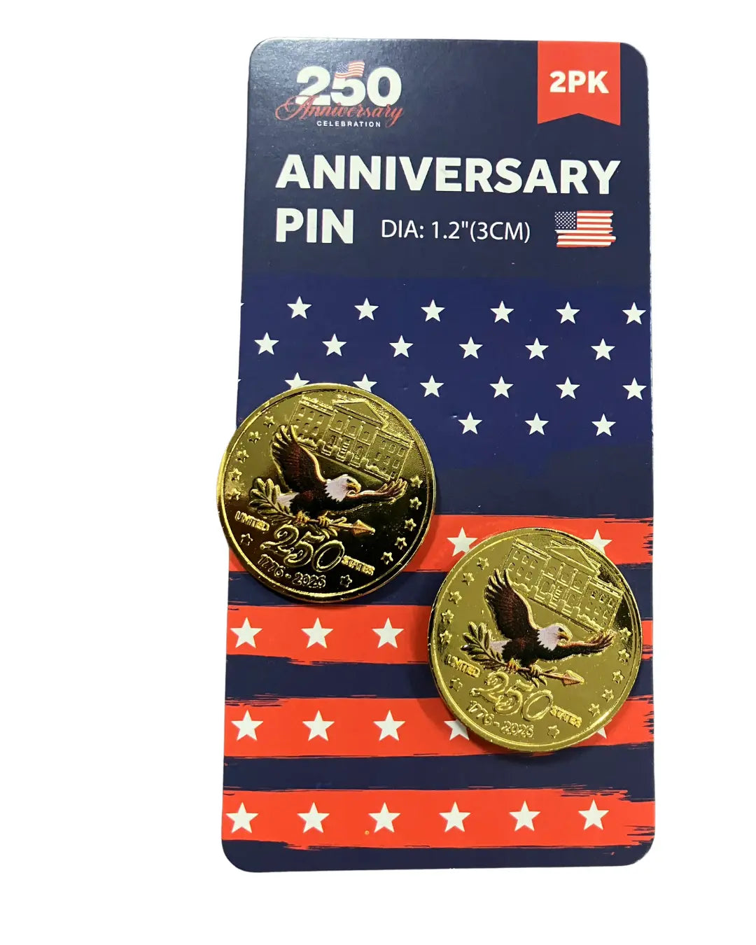 250th Anniversary Pins (2 Pack)(4 Variants) I Love My Freedom