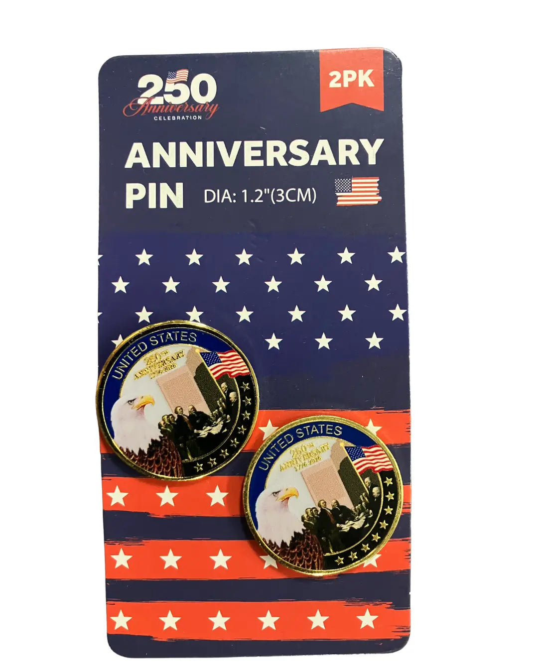 250th Anniversary Pins (2 Pack)(4 Variants) I Love My Freedom