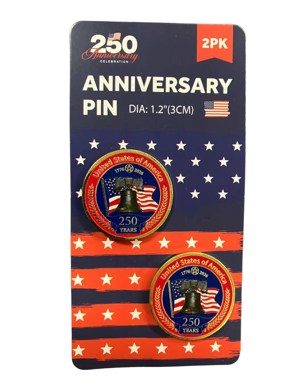 250th Anniversary Pins (2 Pack)(4 Variants) I Love My Freedom