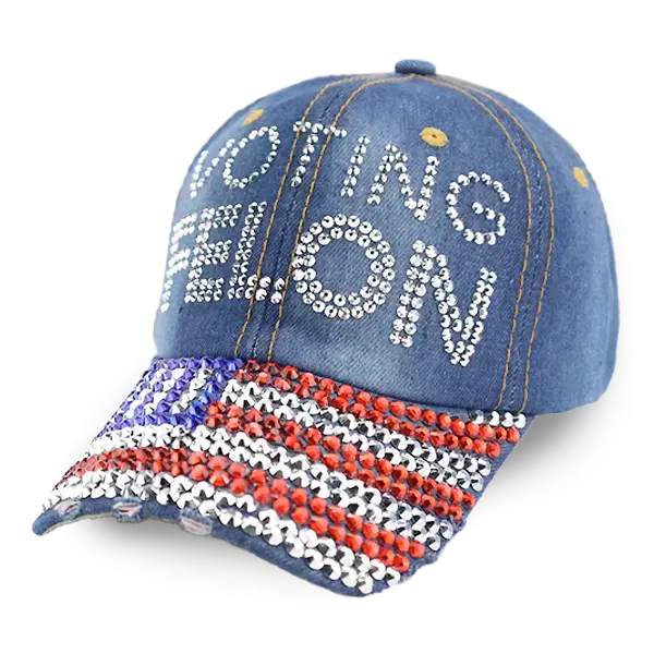 Voting Felon - Bedazzled Hat - 2703 I Love My Freedom