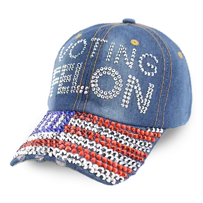 Voting Felon - Bedazzled Hat - 2703 I Love My Freedom