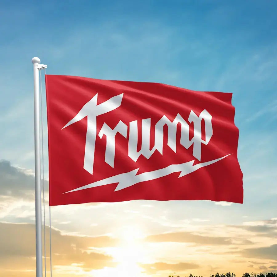 Trump Lighting Bolt Red Flag - 1837 I Love My Freedom