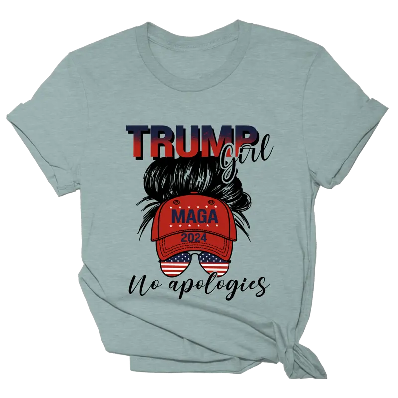 Trump Girl No Apologies Tee - 1408 I Love My Freedom