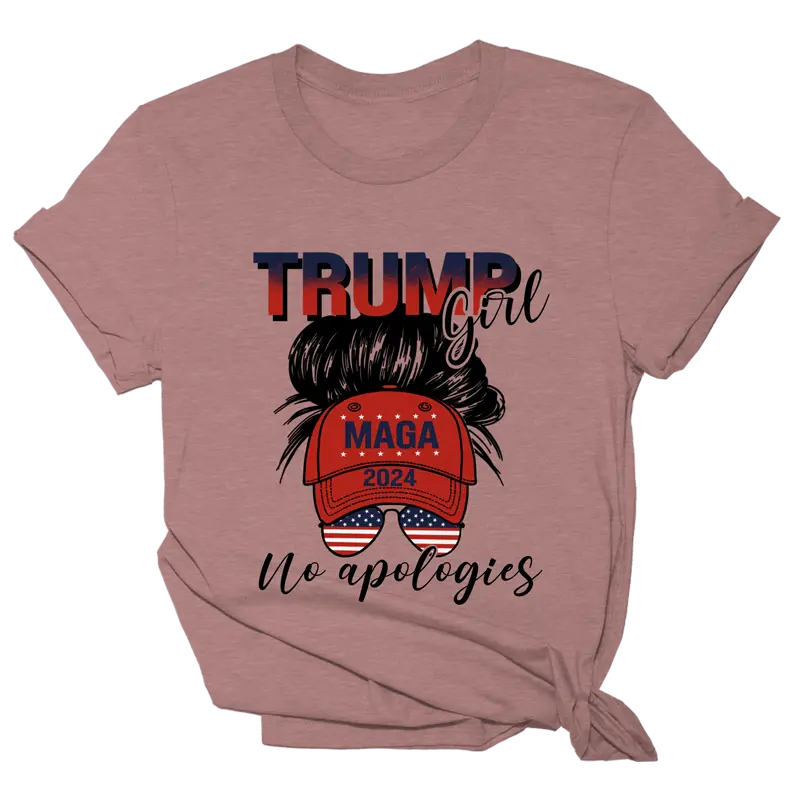 Trump Girl No Apologies Tee - 1408 I Love My Freedom