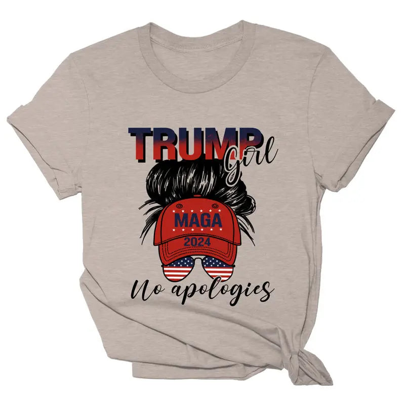 Trump Girl No Apologies Tee - 1408 I Love My Freedom