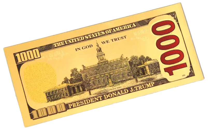 Gold Trump $1000 Bill - 4746 I Love My Freedom