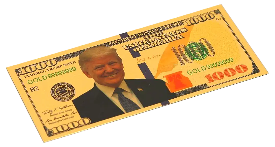 Gold Trump $1000 Bill - 4746 I Love My Freedom